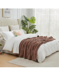 Manta Reversible Chenille Amélie Home 152x203cm Marrón 2