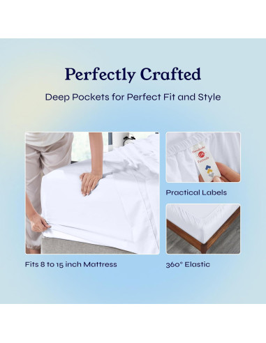 Sábanas Split King California Design Den 400 Hilos Algodón Blanco