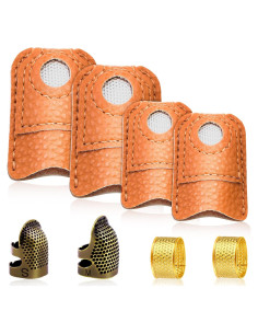 Juego de Dedales de Coser Yizzvb - 8 Piezas Ajustables