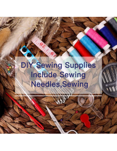 Kit de Costura JUNING Portátil con Estuche y 18 Hilos 2