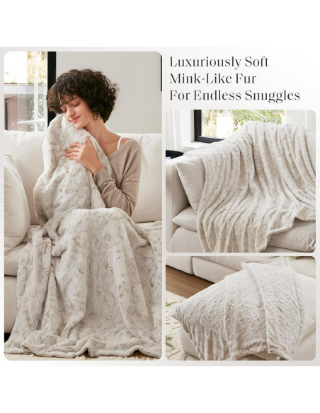 Manta Reversible de Piel Sintética Madison Park Zuri 127x152 cm