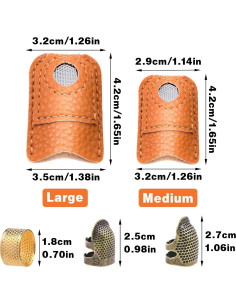 Juego de Dedales de Coser Yizzvb - 8 Piezas Ajustables 2