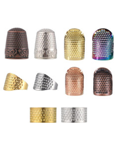 Set de 10 Dedales de Metal EupHHonycs para Costura a Mano