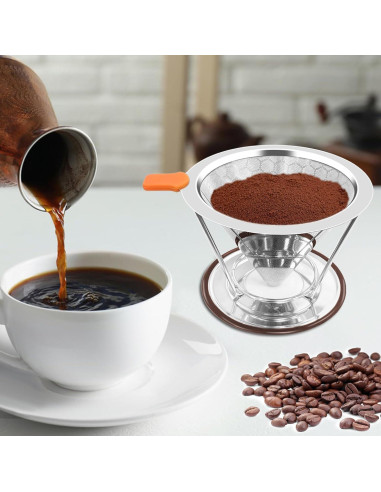 Goteador de Café Reutilizable X-VESOLJE 1-2 Tazas Acero Inoxidable