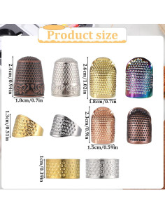 Set de 10 Dedales de Metal EupHHonycs para Costura a Mano 2