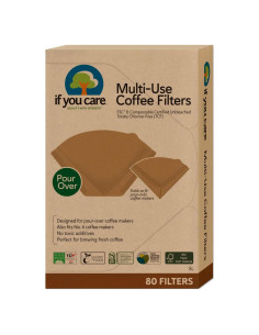 Filtros de Café Multiusos If You Care, 80 Unidades Sin Blanquear