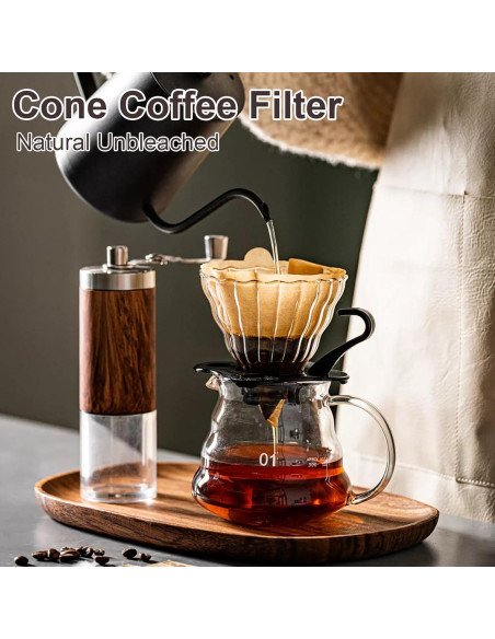 200 Filtros de Café Prudiut No. 2 Desechables Sin Blanquear