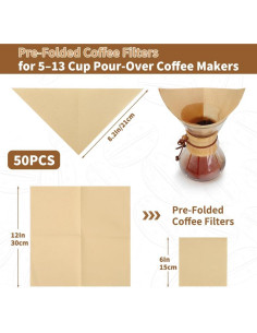 Filtros de café desechables YQL 50 unidades 15x15cm sin blanquear 2