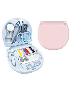 Kit de Costura de Viaje Maodai 2 Paquetes Rosa y Azul