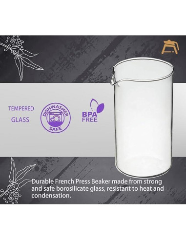 Jarra de Vidrio Reemplazo Bodum Prensa Francesa 1L