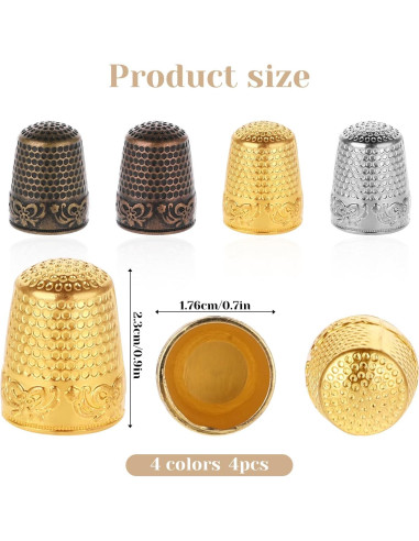 Dedales de Metal InnoHHustle - 4 Piezas para Coser a Mano