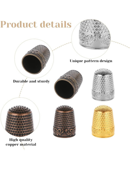 Dedales de Metal InnoHHustle - 4 Piezas para Coser a Mano