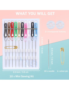 Kit de Costura Rápido MTLEE 14 Cajas 140 Piezas Colores Variados 2