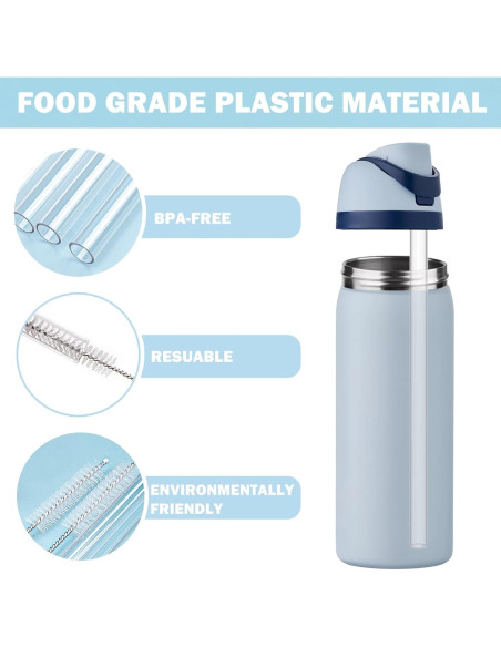 Pajitas Reutilizables HEYSKAY 6PCS Tritan para Owala 24oz y 32oz