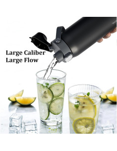 Tapa de Reemplazo Owala Freesip 2 en 1 Gris-Negro 0.47L a 1.18L 2