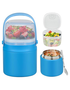 Termo para sopa 2 en 1 JOOPETALK 396g acero inoxidable azul
