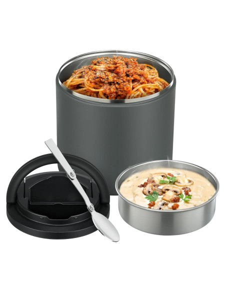 Frasco de Comida Aislado 1.2L Morefeel con Tapa a Prueba de Fugas