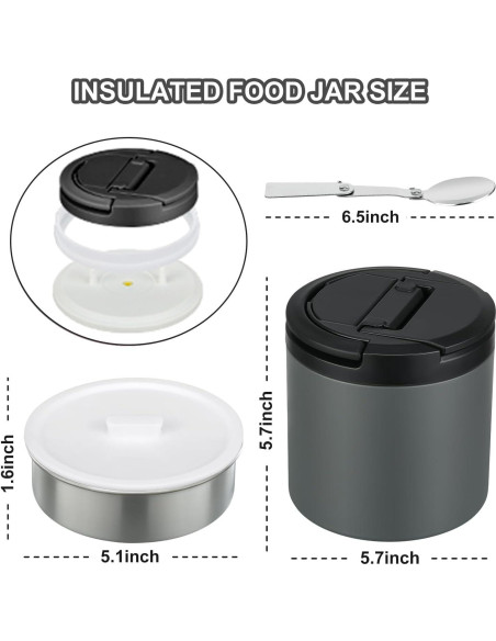 Frasco de Comida Aislado 1.2L Morefeel con Tapa a Prueba de Fugas