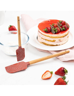 Juego de espátulas de silicona MOSAICANA con mango de madera 2