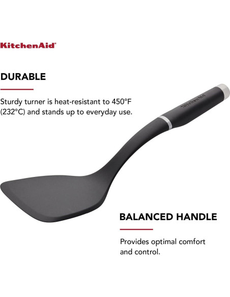 Espátula Sólida Grande KitchenAid KO001OHOBA Nylon Negro Mate