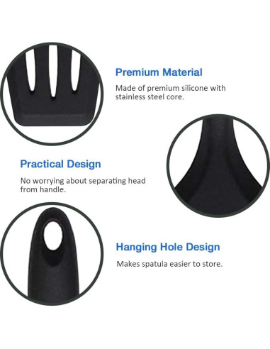 Juego de Espátulas de Silicona Pharamat - 4 Piezas, 20.3 a 34.5 cm