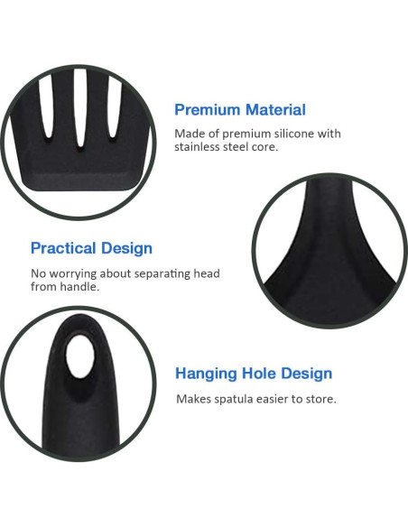 Juego de Espátulas de Silicona Pharamat - 4 Piezas, 20.3 a 34.5 cm