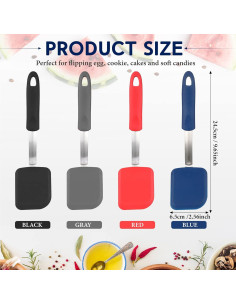 Espátulas de Silicona Gejoy 4 Pcs Antiadherentes 24.5 cm 2