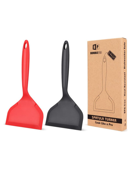 Paquete de 2 Espátulas de Silicona BUNDLEPRO Antiadherentes