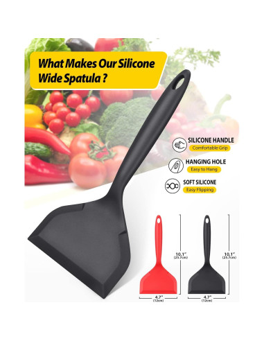 Paquete de 2 Espátulas de Silicona BUNDLEPRO Antiadherentes