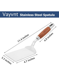 Espátula de Acero Inoxidable Vayvnt con Mango de Madera 28.8cm 2