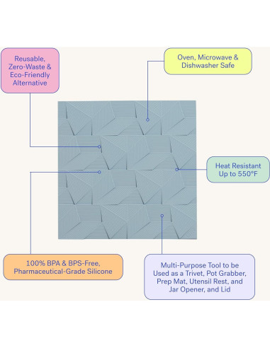 Tapete de Silicona GIR 20.32 CM Resistente al Calor Pizarra