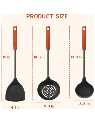 Juego de Utensilios de Cocina FJNATINH Silicona 3 Piezas