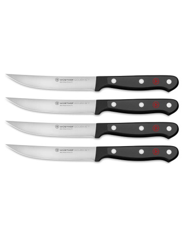 Juego de cuchillos de carne WÜSTHOF Gourmet 4 piezas negro