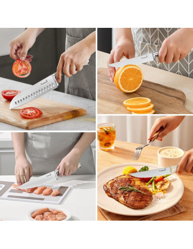 Juego de cuchillos KUISINE 15PCS acero inoxidable con afilador