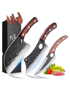 Set de Cuchillos de Cocina ROCOCO 3PCS - Chef, Cleaver, Viking