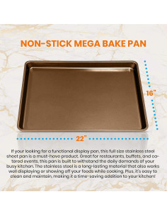 Bandeja para Hornear Galletas NutriChef XL Antiadherente 55.4x40.1cm 2