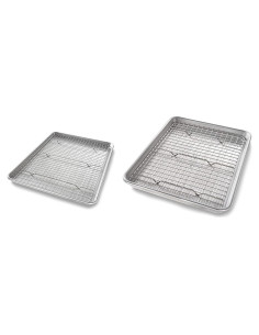 Juego de bandejas para hornear USA Pan 1/4 y 1/2 hoja con rejilla