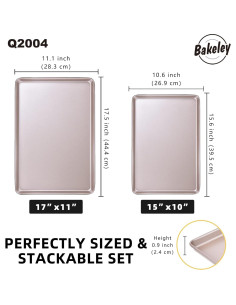Juego de bandejas para hornear Bakeley 39.9cm y 34.3cm oro 2