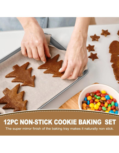 Juego de bandejas para hornear 12 piezas HKJ Chef 40.6x30.5 cm