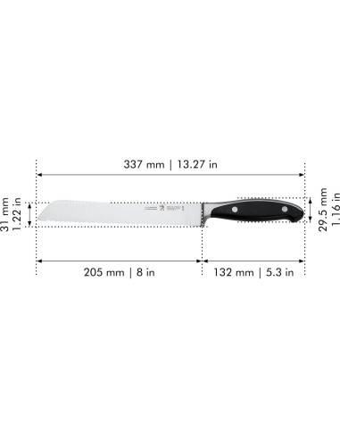 Cuchillo de Pan Forjado 20.3 cm ZWILLING Acero Inoxidable