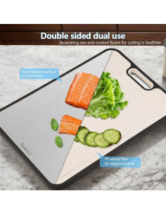 Tabla de Cortar Doble Cara OCOELY de Titanio 38x28 cm 2