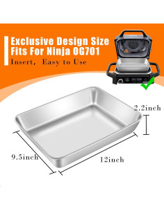 Bandeja para Hornear GRILL FORCE Acero Inoxidable 30.5x22.9 cm 2