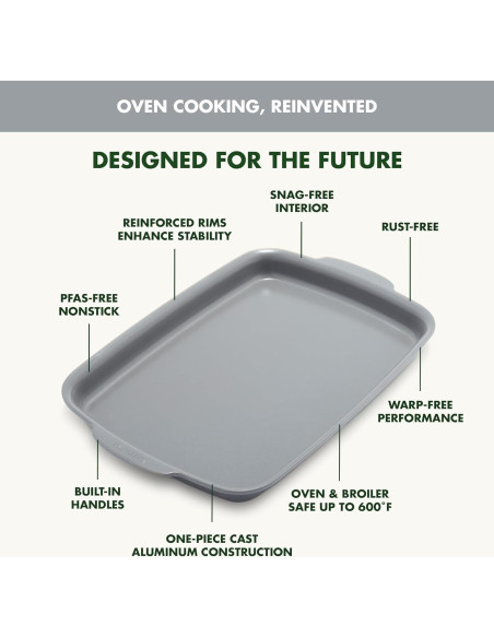 Bandeja para Hornear GreenPan Premiere 33x23 cm Cerámica Antiadherente