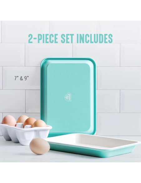 Bandejas para Hornear GreenLife 33x23 cm Set de 2 Cerámica Antiadherente