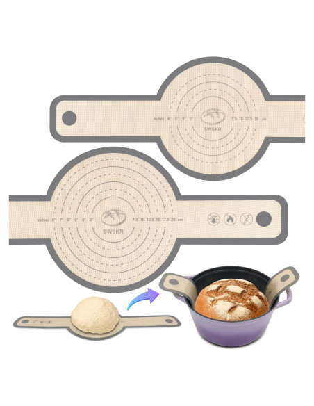 Sling de Pan de Silicona SWSKR 2 Pcs Antideslizante 21.1-24.1 cm
