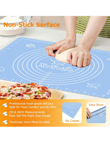 Alfombrilla de Silicona Antiadherente XoYoZo 30x40 cm Azul