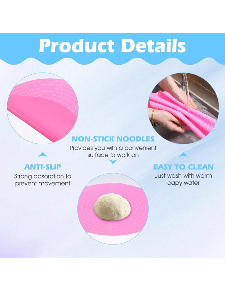 2 Alfombrillas de Silicona Redondas 30 cm YBEATY Antiadherentes