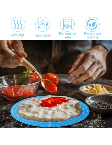 2 Alfombrillas de Silicona Redondas 30 cm YBEATY Antiadherentes