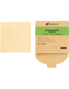 Hojas de papel pergamino Restaurantware 5x5" 200 unidades sin blanquear 2