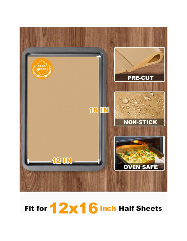 SMARTAKE 300 Hojas de Papel Pergamino 30x40 cm Anti-adherente